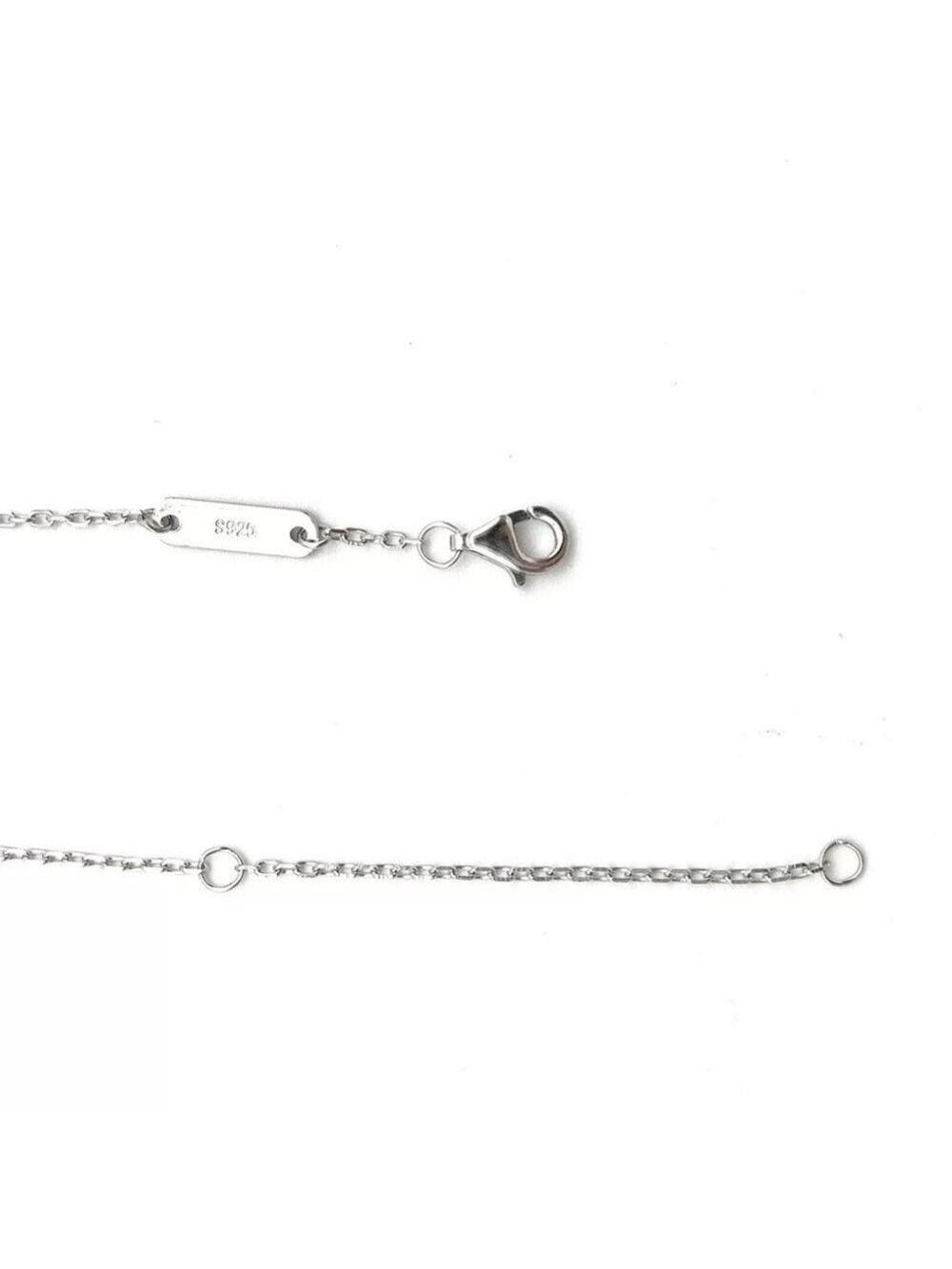 18K GP 925 Sterling Silver four leaf clover pave CZ 16”-18” adjustable necklace - Picture 4 of 5